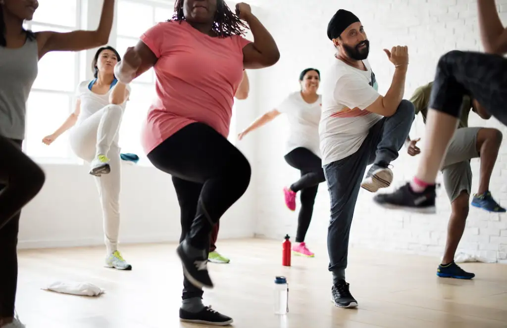 a group of people dancing